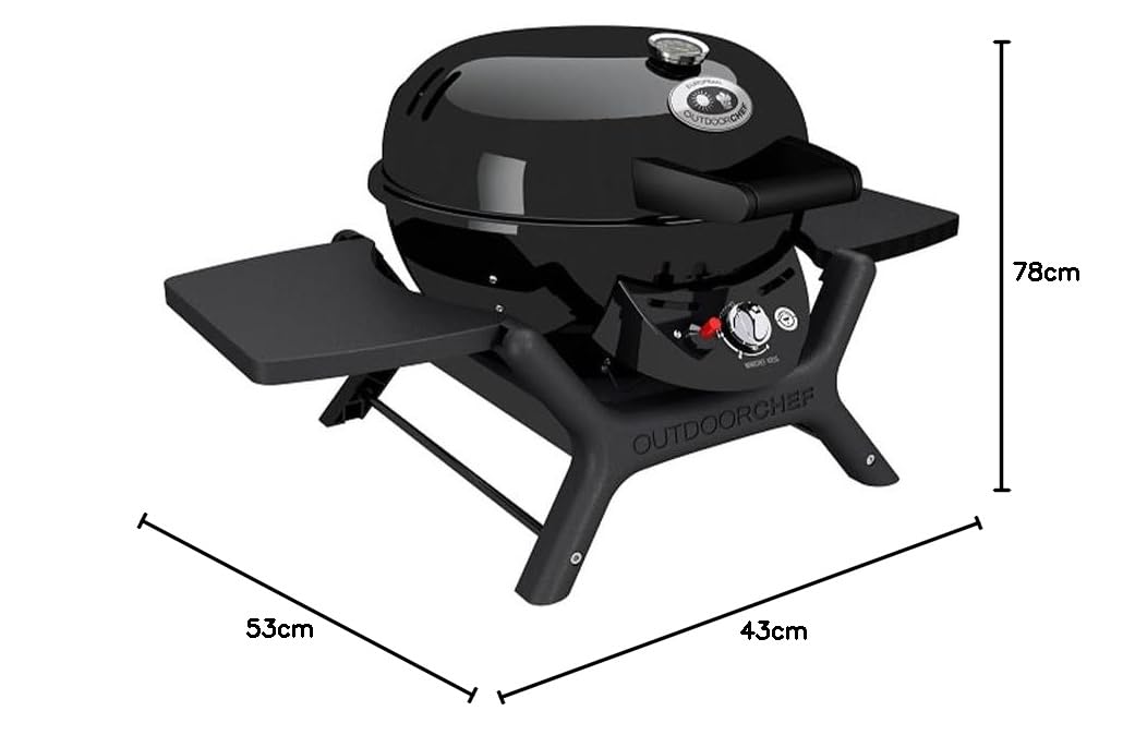 Outdoorchef 18.128.05 Barbecue a Gas, Diametro 39.5 cm, Nero