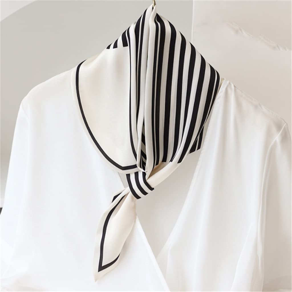 Bufanda de Mujer Bufanda Cuadrada Estampado de Corbata de Pelo Pañuelo de Seda Satinada Pañuelo de Cabeza para Mujer Bufanda de Seda de Tira Larga pequeña (E 11 * 125CM)