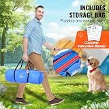 VEVOR Agility Set Hunde, 4-teiliges Set mit verstellbaren hohen Hürden, 6 Slalomstangen, Sprungring, quadratischer Pausenbox, Pfeife, Faltbarer Schüssel, Hindernisparcours-Set für Welpen