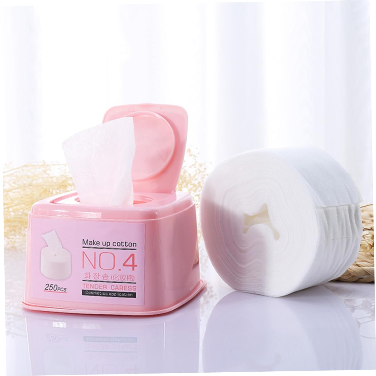 FRCOLOR 4pezzi Cotton Pads Per Rimozione Makeup Morbidi e Delicati Estratti Per Detersione Viso e Unghie Strumento Di Bellezza Multiuso Confezione Random Colorata