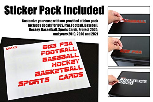 2TUFF Graded Card One-Touch and Screwdown Sports Card Case - Fits PSA Graded BGS Graded Slabbed Cards One Touch Screw Down Cases and Project 2020 Cards with Sleeves - 4 Slots with Lock and Key Latch