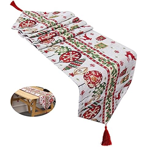 Camino de Mesa Navideño Rojo con Cervatillo Navideño thumbnail