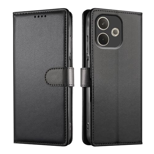 JUNETOP Funda para OPPO A5 Pro (5G/4G), Carcasa Libro con Tapa Piel Cuero PU de Calidad [Protección RFID]   Negro