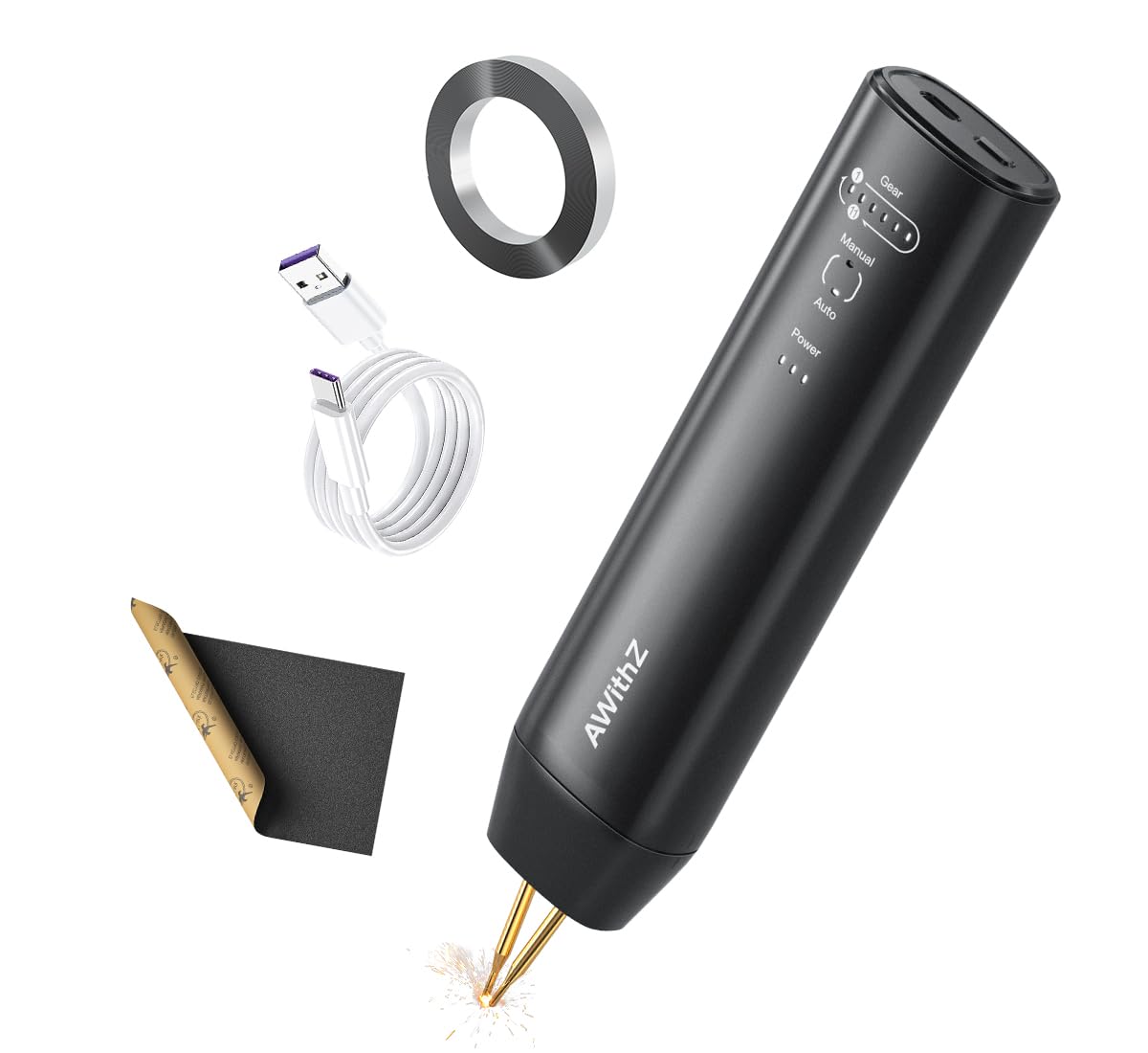 Battery Spot Welder, AWithZ Handheld Spot Welder 11 Gear Adjustable, Automatic and Manual Modes Battery Welder for 18650 Battery, Welding Nickel Sheets, Iron, Stainless Steel (2M Nickel?