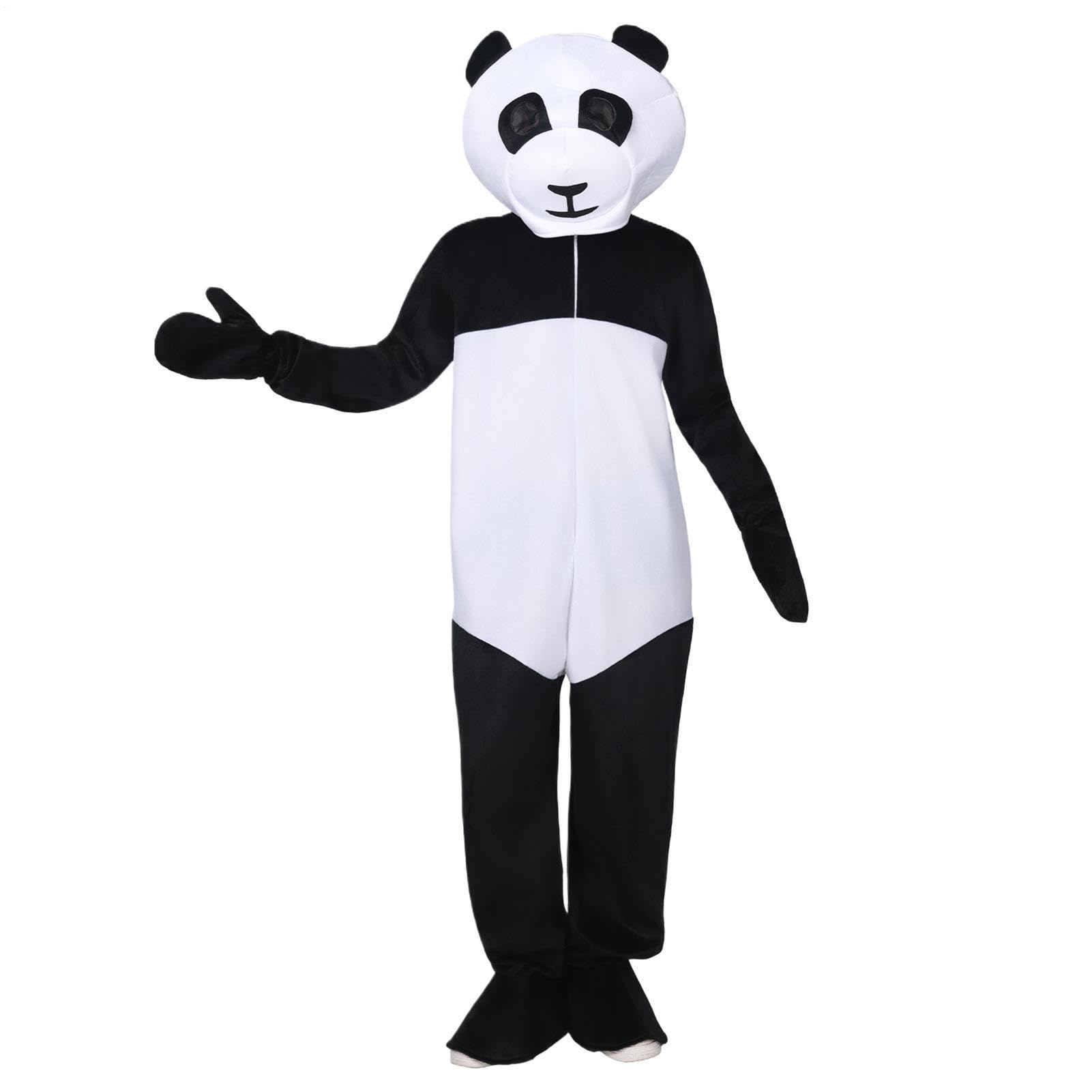 Kostium zwierzęcy dla dorosłych śliczne ubrania na scenę na Halloween | Z kapturem Panda Odzież dla Mężczyzn Kobiety Przyjaciel Impreza Szkoła Klub Urodziny