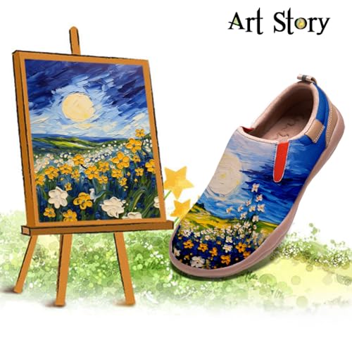 Women's Art Painted Travel Shoes Slip On Fashion Sneaker Lightweight Comfort Casual Leather Loafers3