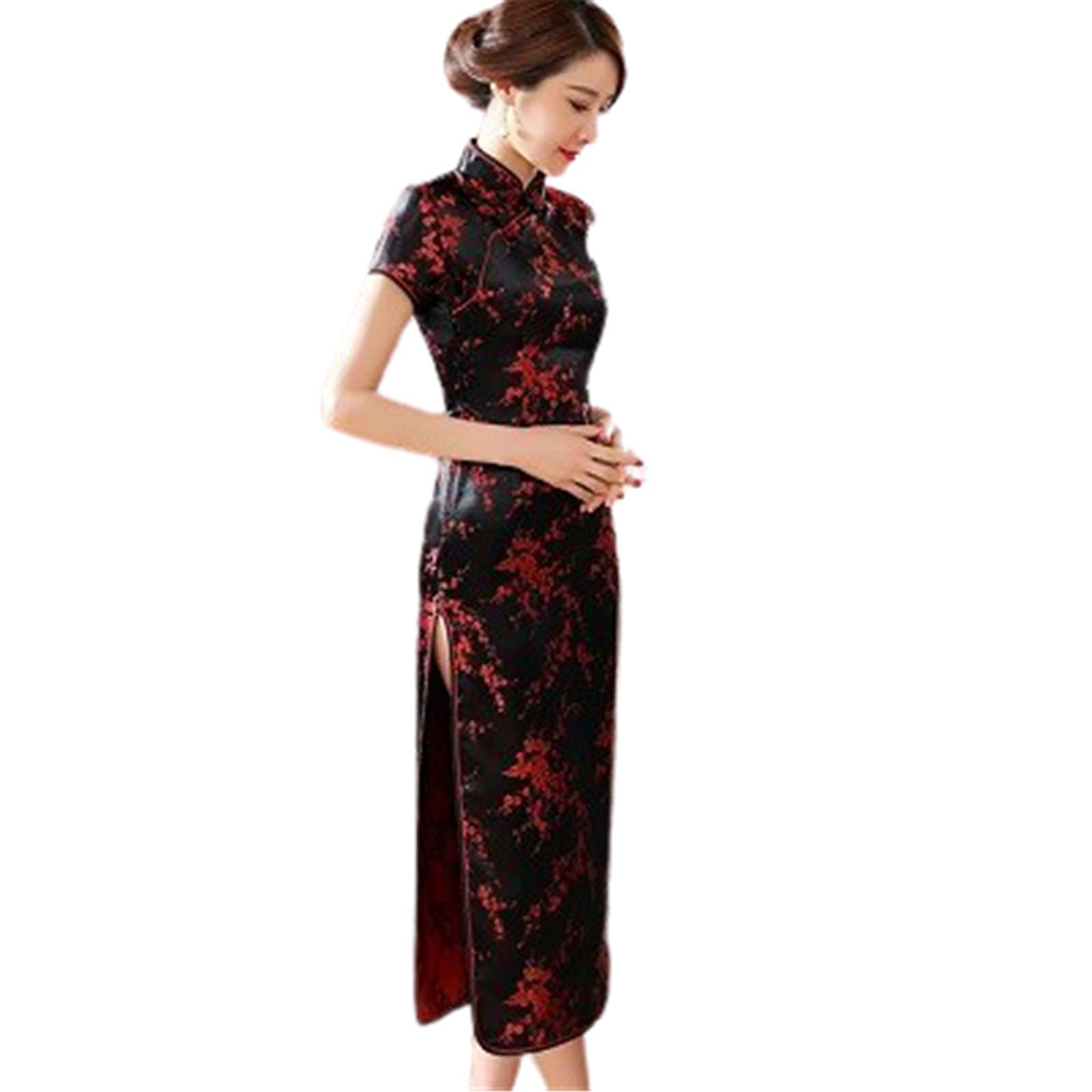 Traditional Chinese Dresses Cheongsam Dragon Phoenix Long Qipao Dress Sexy Split Tang Costume Lady Banquet Qipao