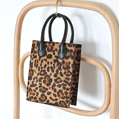 Bolso mini tote de hombro con estampado de leopardo miniatura 6