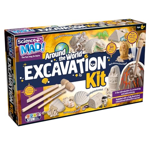 Science Mad World Excavation Kit - Kids Geography Dig Archaeology Toy 6+