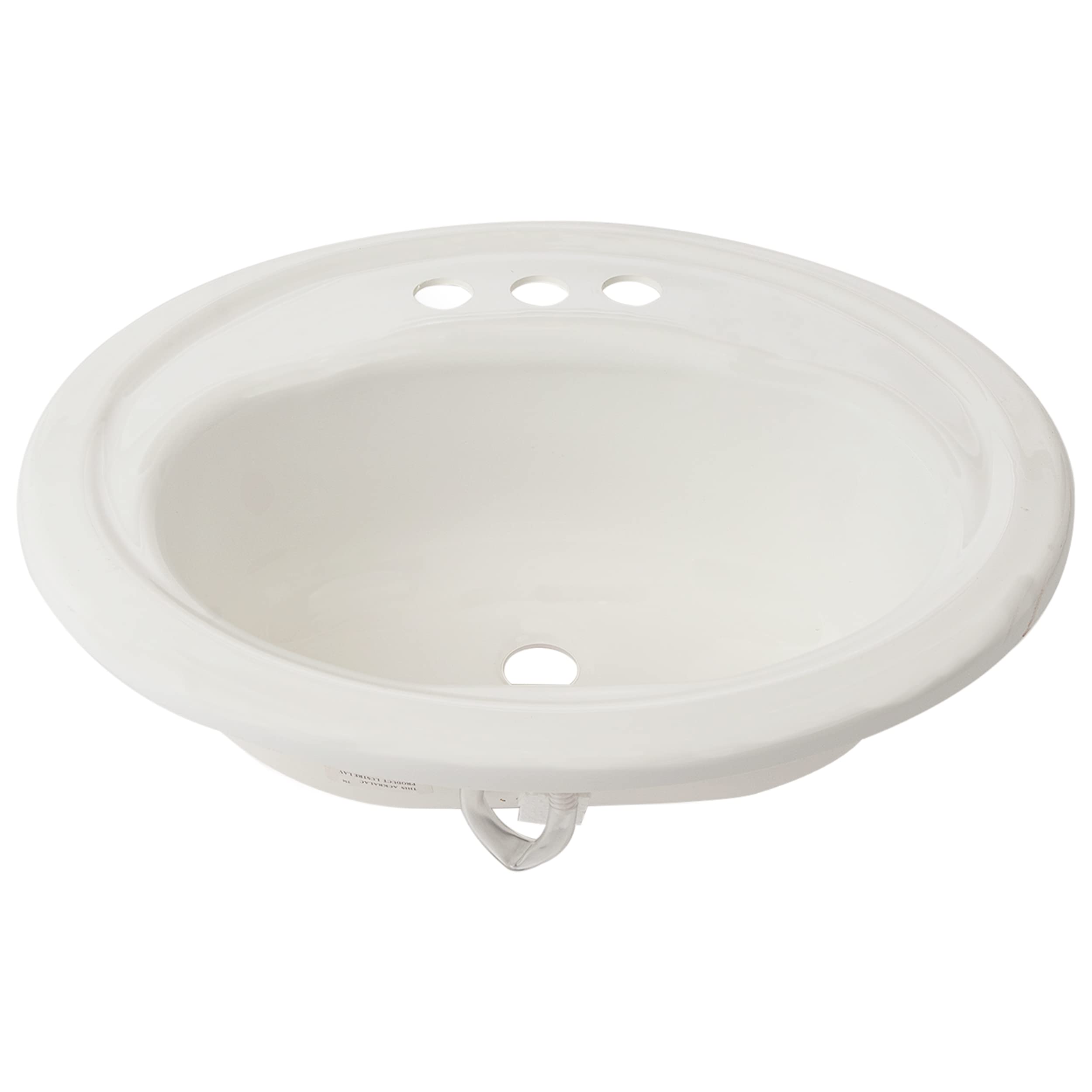 Lavatory Sink 20" x 17" x 7.5" Oval Shape White Color for Mobile Homes RVMH ABS Rust Free 3 Hole Heavy Duty Sink Perfect for RV, Bathroom, Bar, Farm, Mancave, Basement