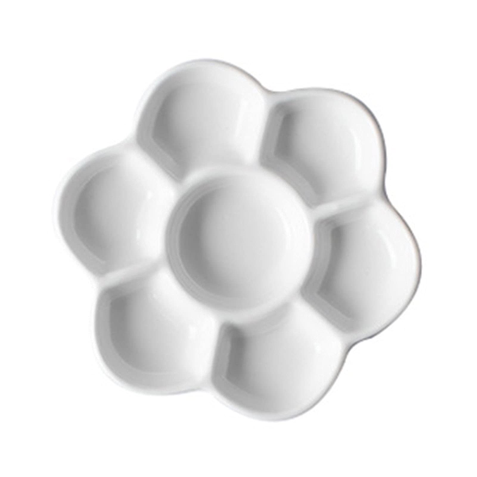 Flat Paint Mixing Palette， Flat Round Porcelain Ceramic Artist Paint Mix Palette White Multiple Sizes(7inch)