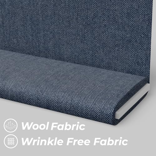 Image of BIGREAMS Unstitched Steel Grey Herringbone Wool Blazer Yarn-Dyed Fabric for Three Piece Suit | 58 inch Wide, Wrinkle Free, Best for Coat Pant, Nehru Jacket,Free Size (5 Meter for AS Per Your Use)