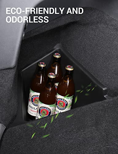 Basenor 2022-2023 Tesla Model Y Trunk Organizer Waterproof Rear Trunk Storage Bins Side Box With Carpeted Lip Interior Accessories Set Of 2 For Model Y 5-Seater #TOP7