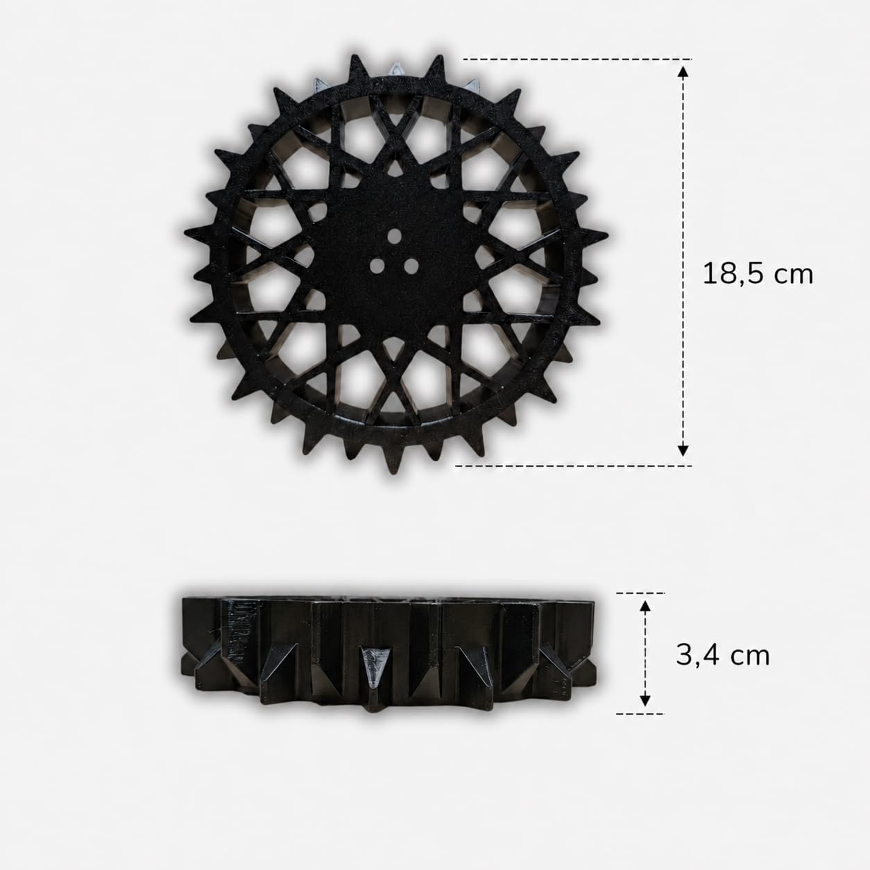 Antriebsräder 2er Set kompatibel mit Gardena R38Li / R40Li / R50Li / R70Li / R80Li passgenau optimales Profil Mähroboter Ersatzräder mit Stollenprofil