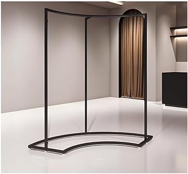 Rygcrud Half Round Clothing Rack, Floor Standing Clothes Rack for Retail Display, Garment Rack Hanging for Flea Mkts, Boutique Stores87x45x155 cm