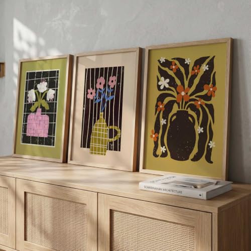 Image of kotart Boho Art Home Decoration Painting | Aesthetic Paintings With Frame For Living Room Bed Room Hotel Wall Decor Digital Reprint Set of 3 (20x30 Inch)