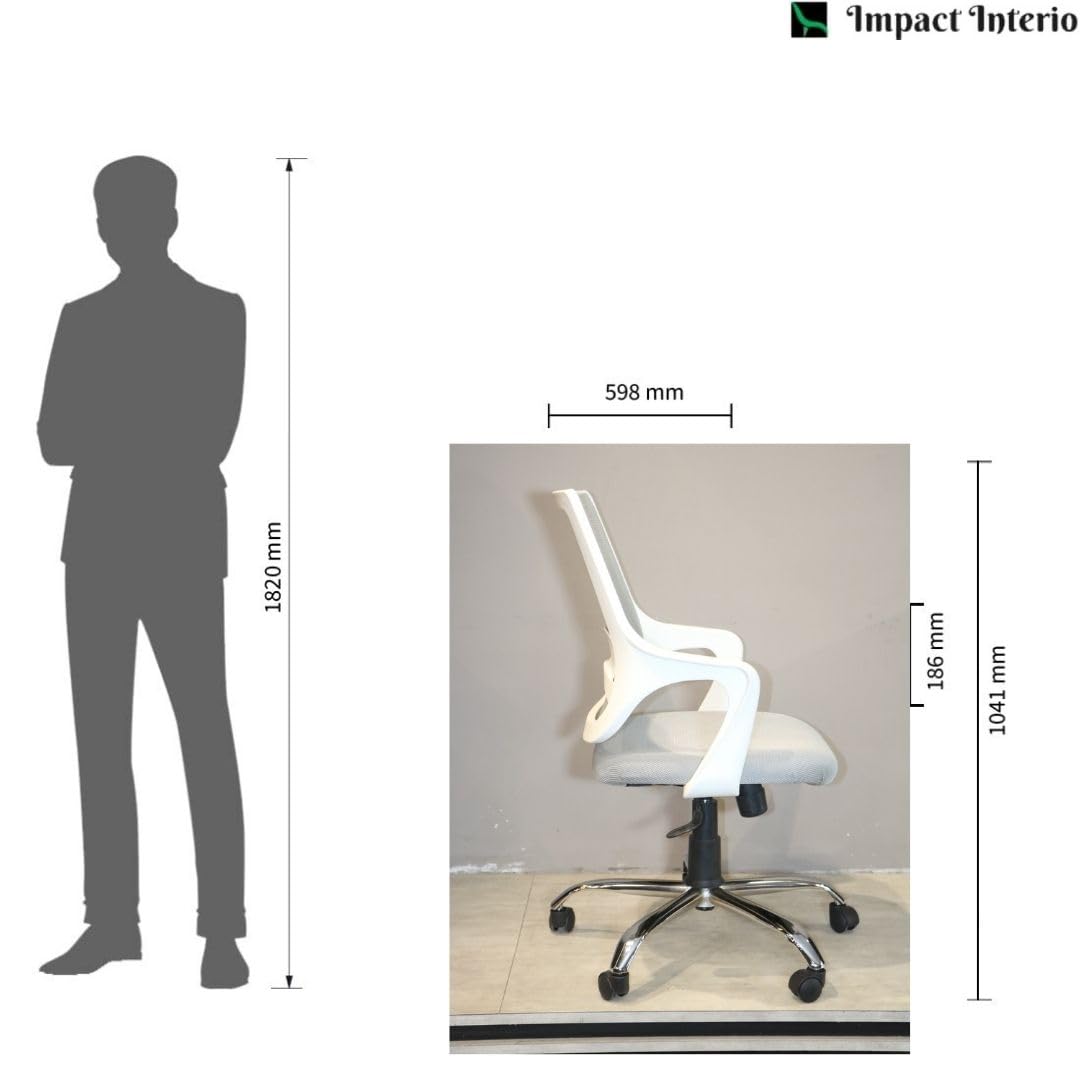 Impact Interio Pears Medium Back Office Chair - White 2