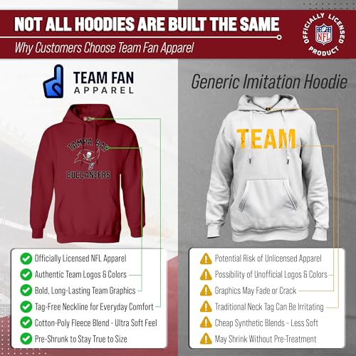 Image of Team Fan Apparel NFL Gameday Hoodie Pullover Sweatshirt for Men and Women | Officially licensed NFL Gameday fleece pullover - kangaroo pocket, ribbed cuffs, drawstring hood, unisex fit