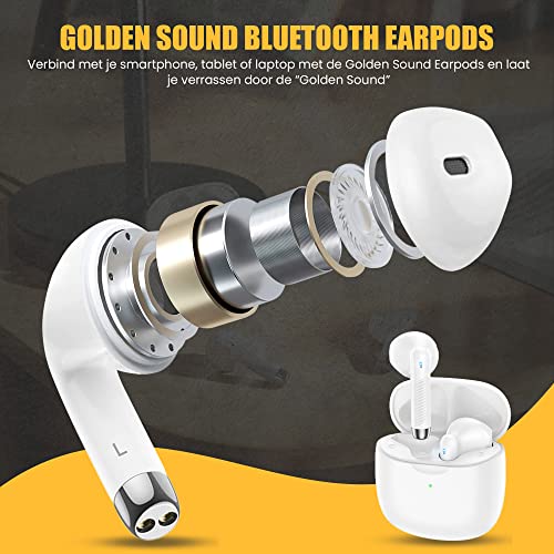 Golden Sound Classic Draadloze Oortjes - Bluetooth - Earpods - Oordopjes - Geschikt voor Apple en Android - Wit - Afbeelding 5