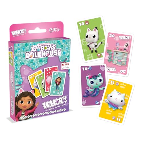 Winning Moves Top Trumps WHOT! Gabby et la Maison Magique Jeux de Cartes Jeu de Société Jeu de batailles Jeu de Voyage De 2 à 6 Joueurs A partir de