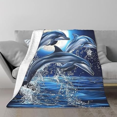 Dolphin Fleece Blanket by DMERBYL Cover