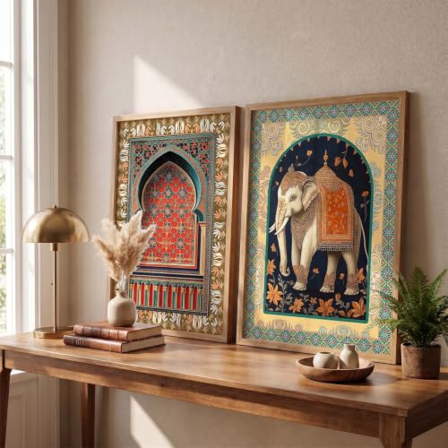 Image of Kotart Traditional Indian Wall Art Paintings for Living Room | Wall Poster With frames | Paintings For Home Decoration | Framed Painting Home Room Bedroom Office Decor | Painting Decoration (Art 4, (35x37 Inch), Framed)