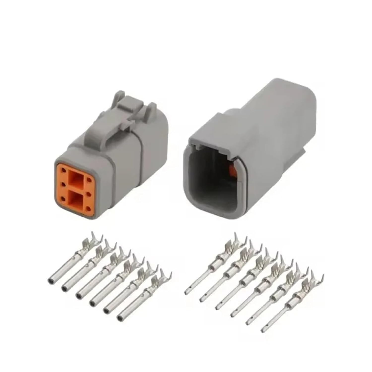 1 / DTM 6pin Connector DTM06-6S Male Female Auto Waterproof Connector Automotive Sealed Plug DTM04-6P(Army Green,5 Sets_6P)