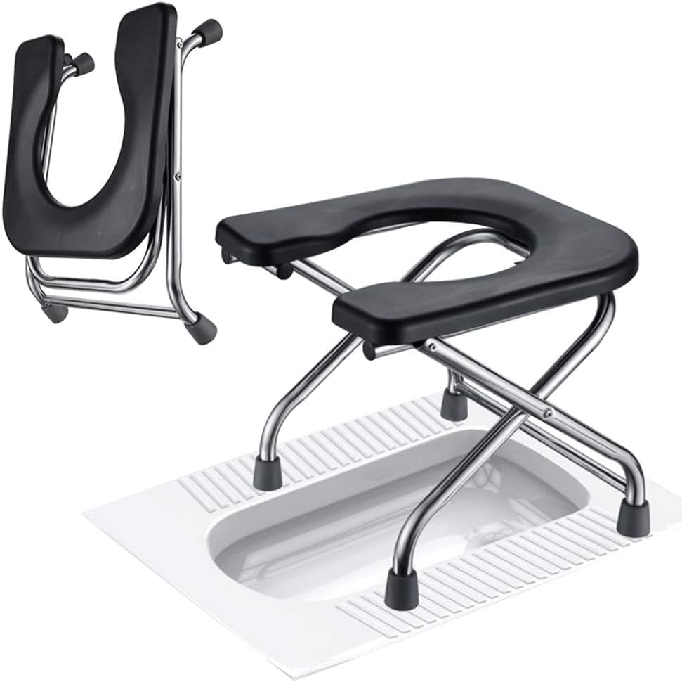 Chaise percée de chevet pliable pour sécuriser la nuit des personnes à mobilité réduite