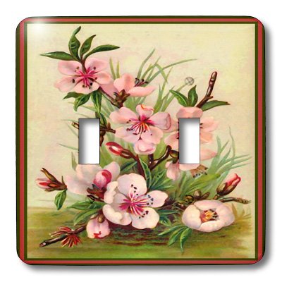 Interruptor de palanca doble 3dRose lsp_7434_2 con diseño floral multicolor para pared 3