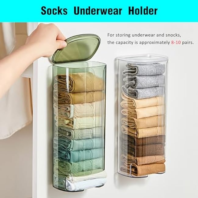 Grocery Plastic Bag Dispenser Holder, Sock Underwear Organizer Wall Mount Multifunctional Bag Saver Kitchen Storage Holder for Storing Socks Ties Plastic Bag