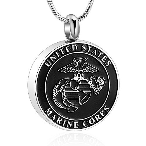 Cremation Jewelry For Men Stainless Steel UNITED STATES MARINE CORPS Memorial Urn Pendant Necklace Pendant Hold Ashes Of Loved Ones
