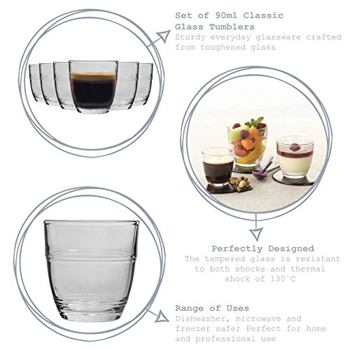 Duralex Picardie Shot Gläser 90 Ml – Set Von 12, Aus Gehärtetem Glas, Spülmaschinenfest & Mikrowellengeeignet