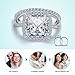TIVANI Women's 2PCS Pretty 18K White Gold Plated Princess Cut CZ Bridal Engagement Wedding Band Set Best Anniversary Promise Rings for Her Eternity Love Collection Jewelry Heart Arrow Rings (10)