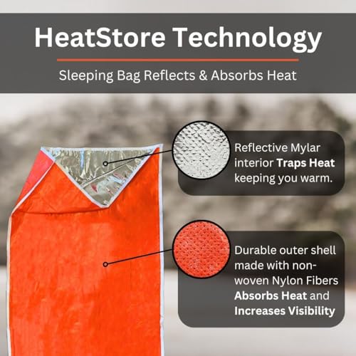 Emergency Zone Multilayer Reflective Sleeping Bag/Bivy Sack with HeatStore (japan import) – Bild 6