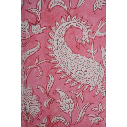 Image of Floral Hand Block Printed 3.3 Gallon Decorative Waste Basket - Eco-Friendly Cardboard Trash Can, Plastic-Free & Sustainable, Perfect for Christmas and Housewarming Gifts (1, Pink MUKAT)