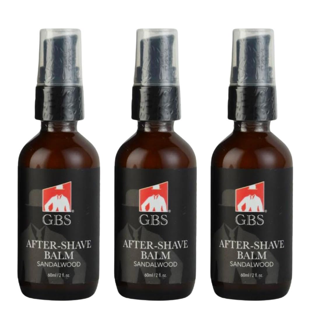 G.B.S Aftershave Balm Sandalwood, for Men - Soothes Razor Burn, Redness and Irritation Instant Relief For Sensitive Skin (Pack of 3)