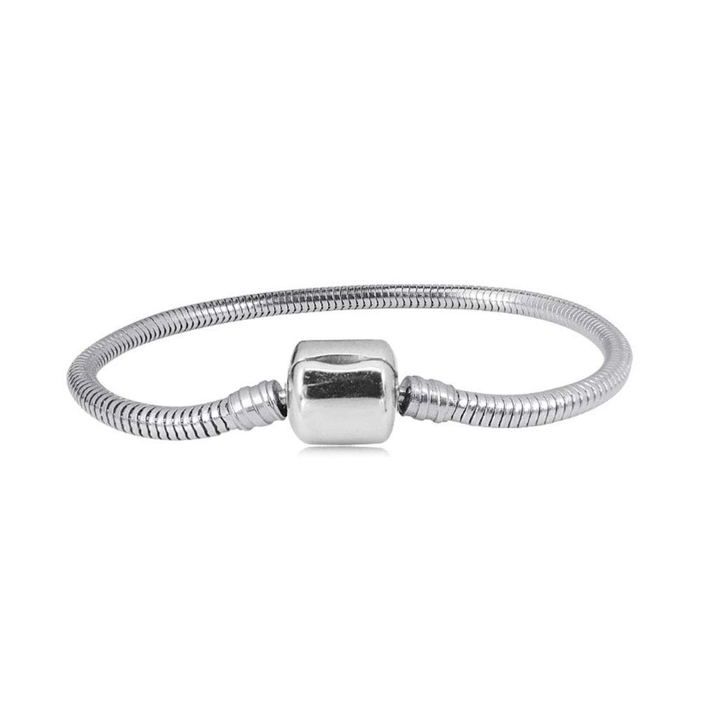 SBI Jewelry 17-21 cm Silver Snake Chain Bracelet for Women Minimalist Anniversary Charm Gifts Love Heart Bracelet Birthday Anniversary