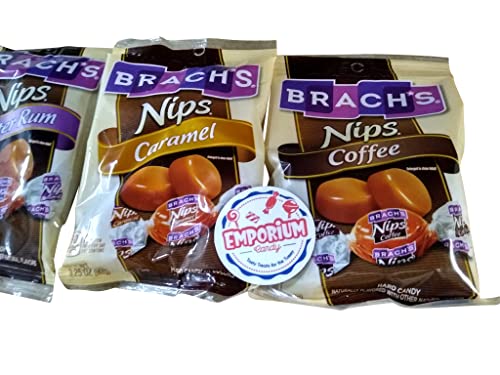 Nips Assortment - 3.5 Oz Bag Of Individually Wrapped Butter Rum Coffee Caramel Hard Candy #TOP2