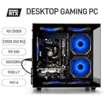 suevery Prebuilt Gaming Desktop Computer 16G Memory 512G SSD Ryzen5 6Cores 3.6G Up to 4.1G 4G Graphics Card WiFi 6 Bundle Gamer Tower Streaming PC (Black, Ryzen5-16G-512G-RX560 4G) - Image 2