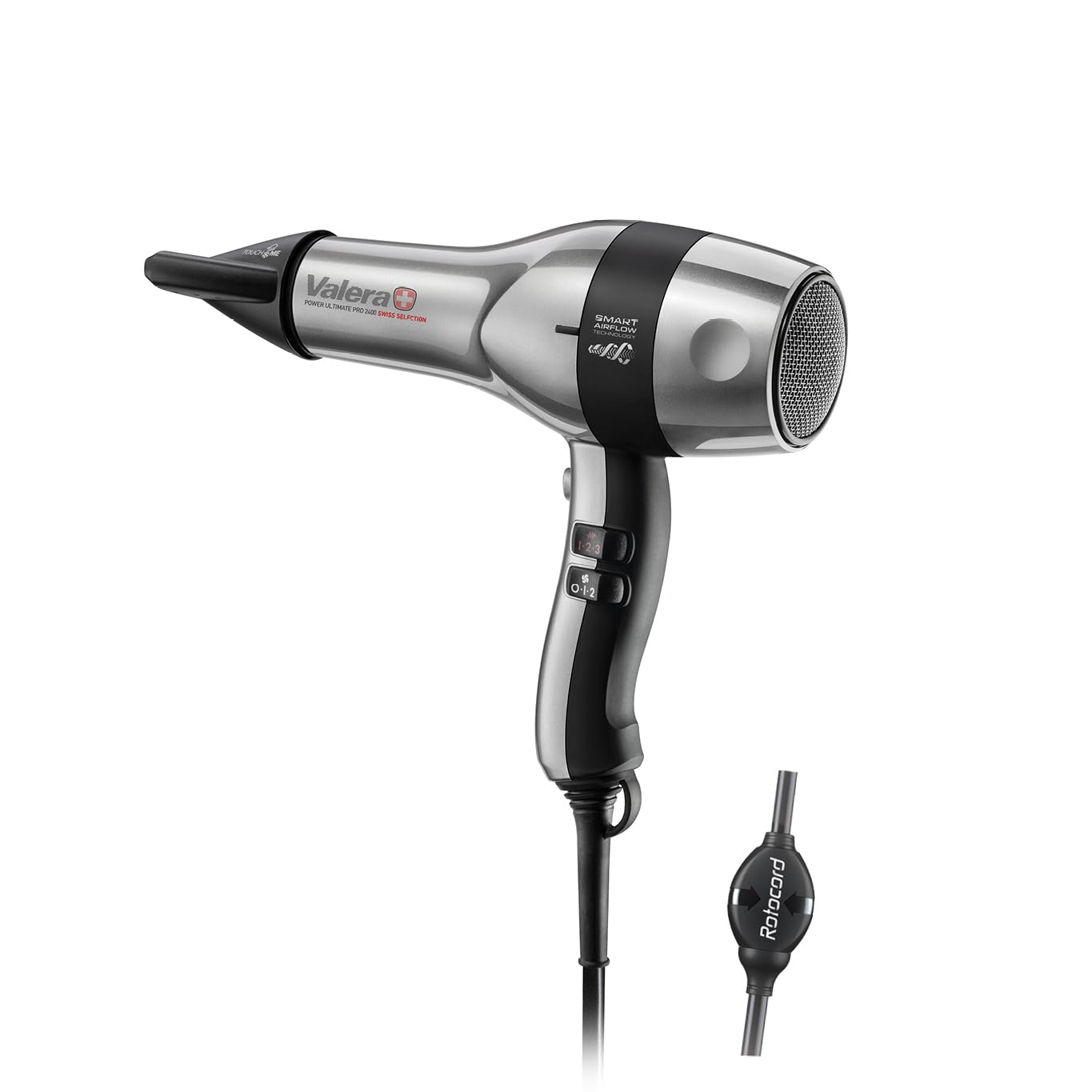 Valera Power Ultimate Pro – Sèche-Cheveux Professionnel 2400W, Moteur AC Longue Durée, Ionique, Fabriqué en Suisse – Résultats Brillants & Rapides, Cordon Rotatif 3m