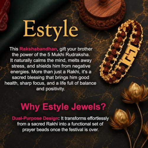Image of Nazakat 21 Bead Original Rudraksha Rakhi for Brother | Gold Plated Traditional Rakhi Bracelet | Sacred Rudraksha Raksha Bandhan Thread | Adjustable Designer Rakhi Gift for Bhai | Festival Hand Band
