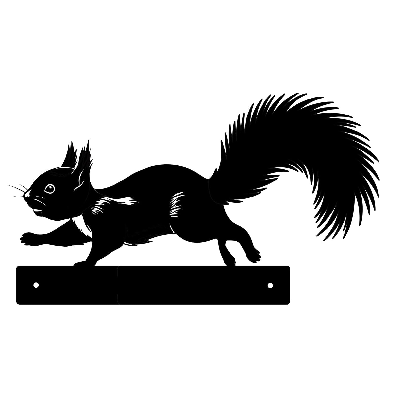 Primus Home & Garden Black Primus Peeking Wildlife Squirrel Metal Silhouette Garden Fence Topper Decoration