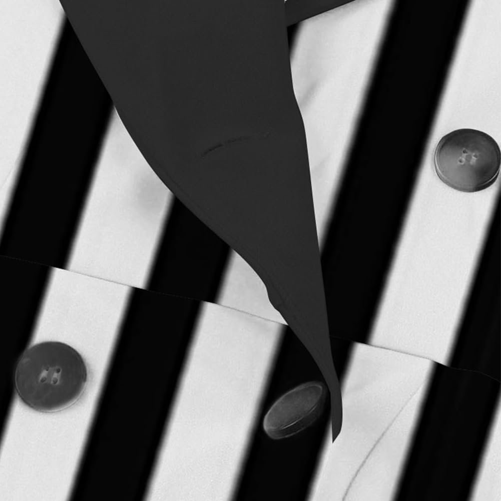 Women Black and White Striped Dress Halloween Costume Vintage 1950s Dresses Pin up Retro 50s Rockabilly Dress Cocktail - Image 4