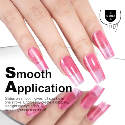 NXJ Infilila Esmalte Gel Ojo de Gato 15ML Rojo Rosa miniatura 3