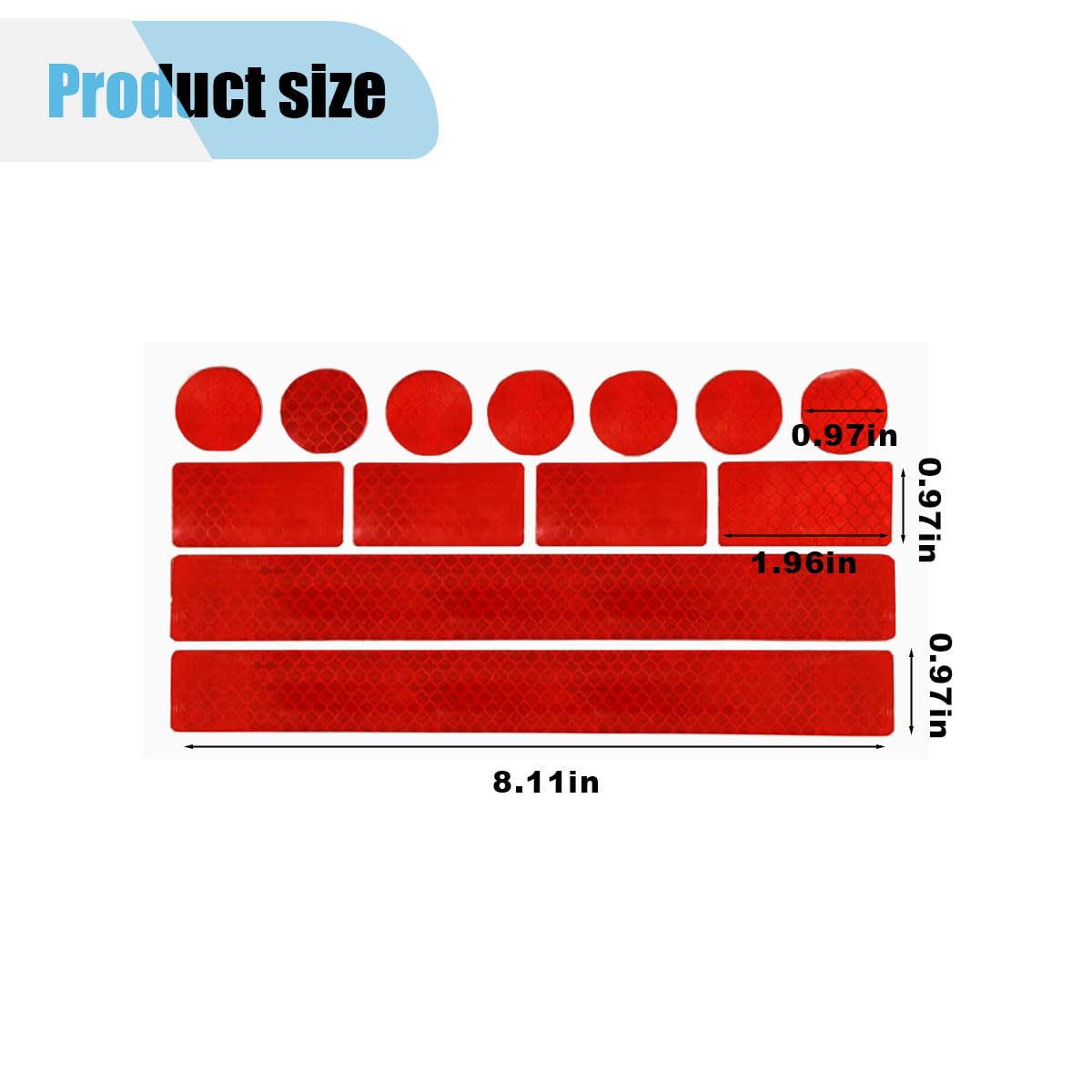 13PCS Strong Reflective Car Warning Stickers Waterproof Safety Warning Adhesive Car Bumper Decals High-Intensity Night Visibility Tape Car — view 2