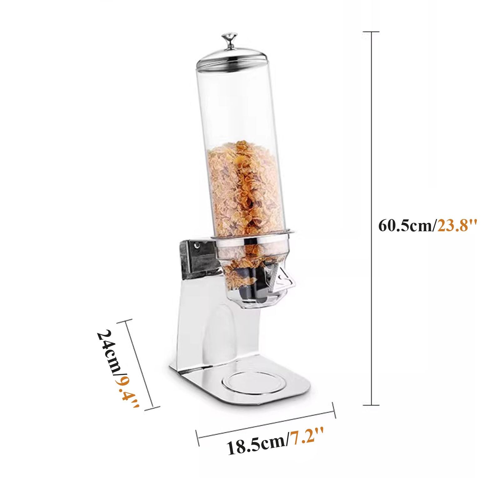 Müsli-Spender, Kanister Trockenfutter-Spender, Mit Boden Aus Rostfreiem Stahl für Haferflocken Granola Nüsse Bohnen Behälter Lagerung(4L)