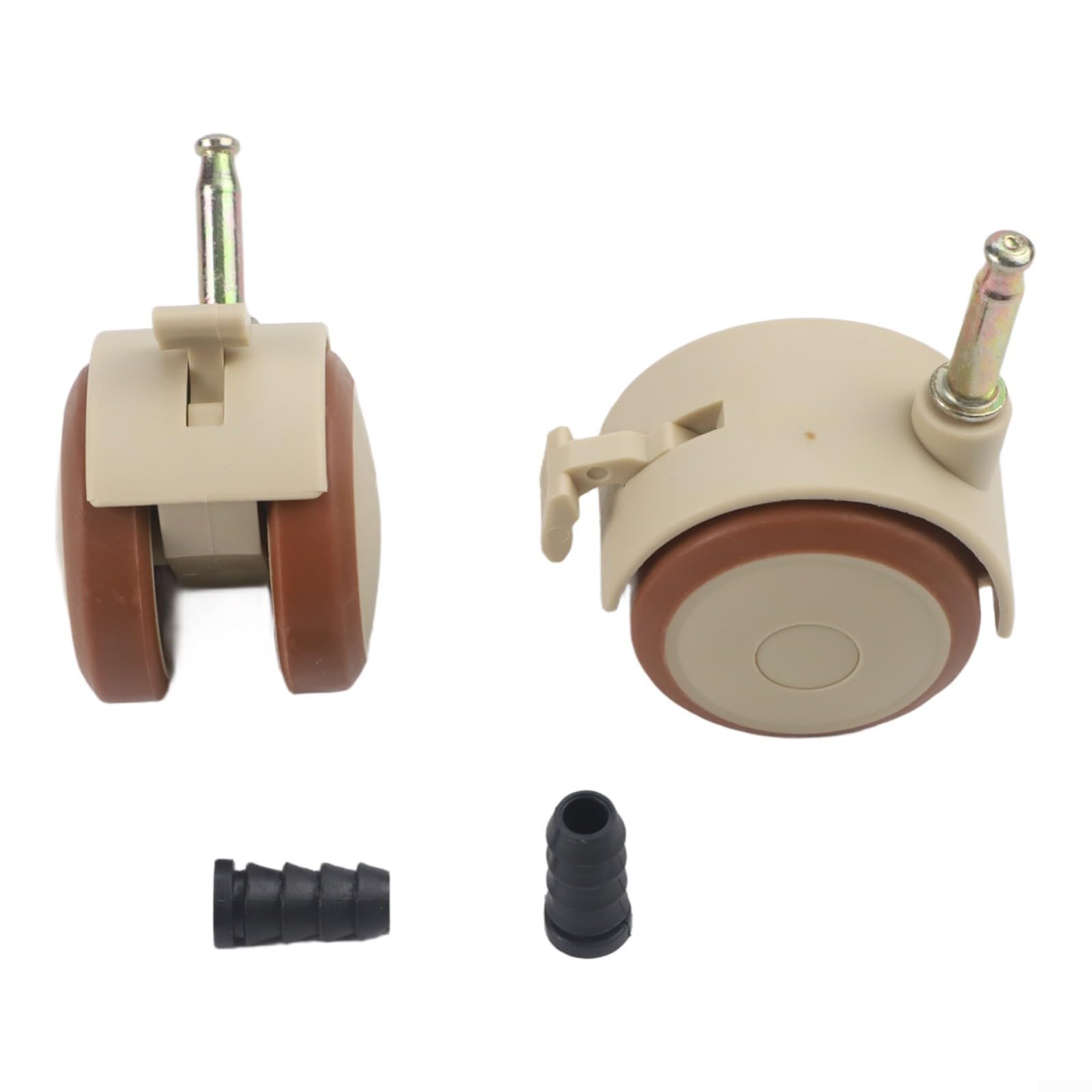 Honseadek Lot de 4 roulettes pivotantes pour meubles d'enfants - Roues en caoutchouc silencieuses avec frein - Roulettes de rechange pour lit de bébé - Outil d'installation