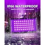 50W LED Black Lights IP66 Waterproof Black Light Outdoor with 5.9ft Plug+Switch,Flood Blacklight for Halloween Glow in The Dark Party Stage Light Neon Glow Birthday 1 Pack - Image 4