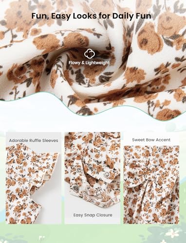 Image of PATPAT Family Matching Outfits Mommy and Me Dresses Floral Dress & T-Shirts | Mommy and Me Easter Dresses, Puff Sleeve Floral Sundress, Cotton Blend T-shirts, Couples Party Wedding Vacation Outfits