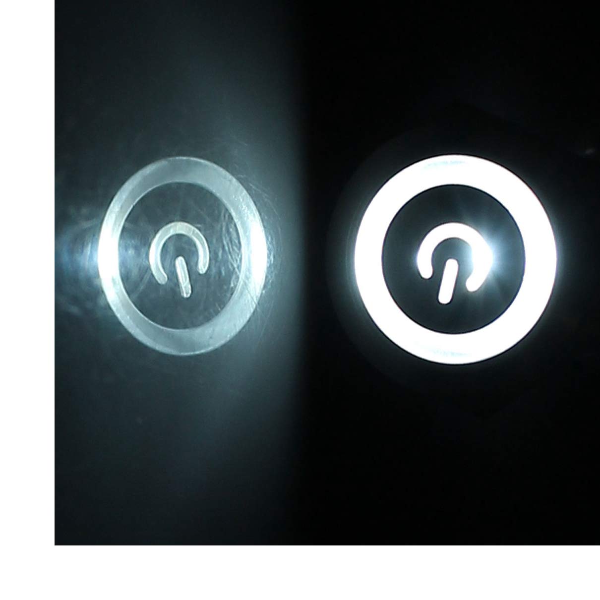 Aexit 12V 19mm Wall Switches Dia White LED Lamp Momentary Metal Power Switches Pushbutton Switch